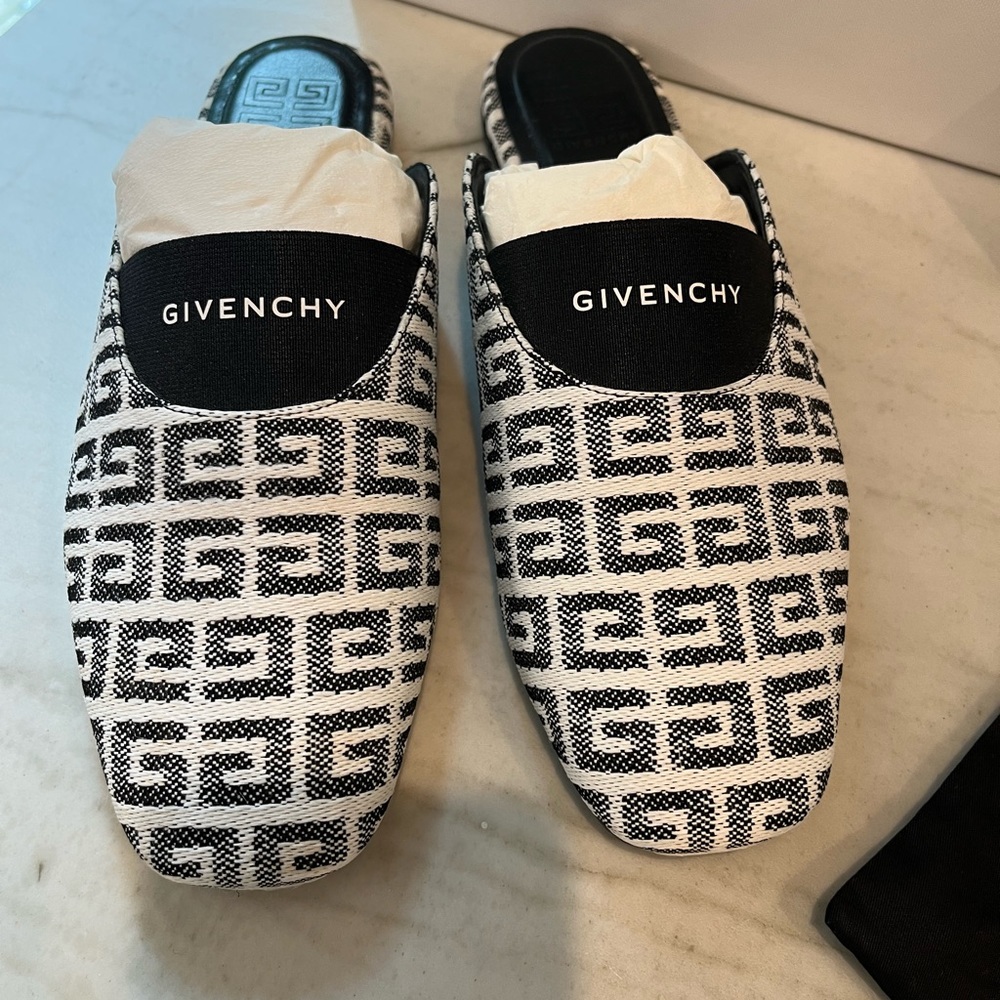 Givenchy Black and White Mules